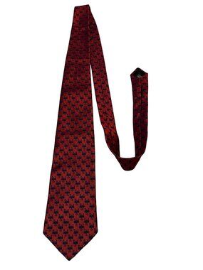 Murano Red Tie Black Scorpion Pattern Textured Designer Necktie Classic Italian